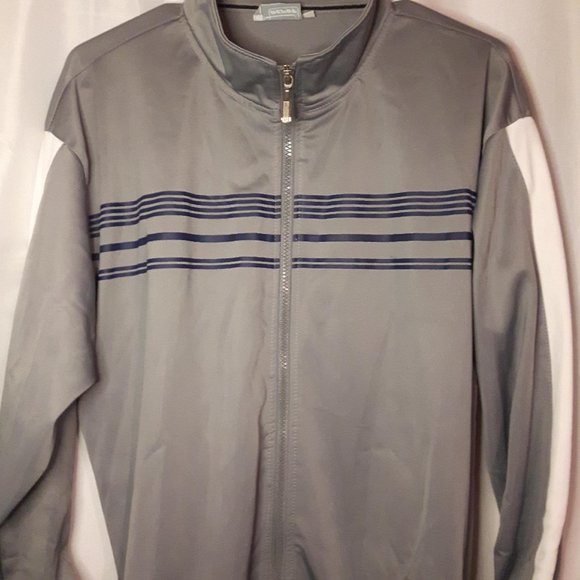 💥3/$25💥 Urban Depot Mens Athletic Zipper Jacket size XL Gray Navy Blue size XL - Picture 2 of 8